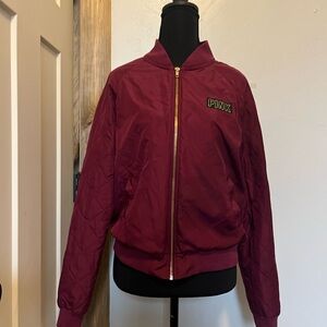 PINK Victoria's Secret Maroon Bomber Jacket